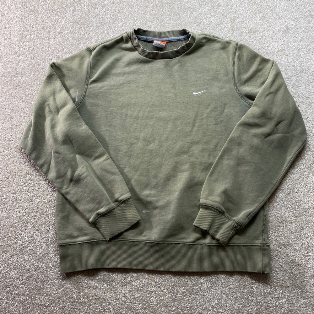 Nike Sweatshirt Mens Medium Olive Green Athletic Dept Crewneck